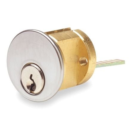 Ilco Keyed Different 5 Pin Rim Cylinder with Screw Cap with Kwikset Keyway Satin Chrome Finish 7075KS1026D
